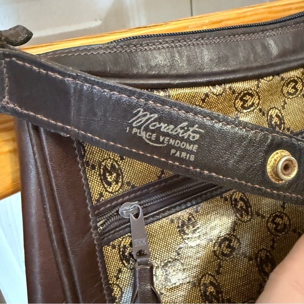 Morabito Vintage Leather Elegant Brown Designer Shoulder Bag - Picture 2 of 7